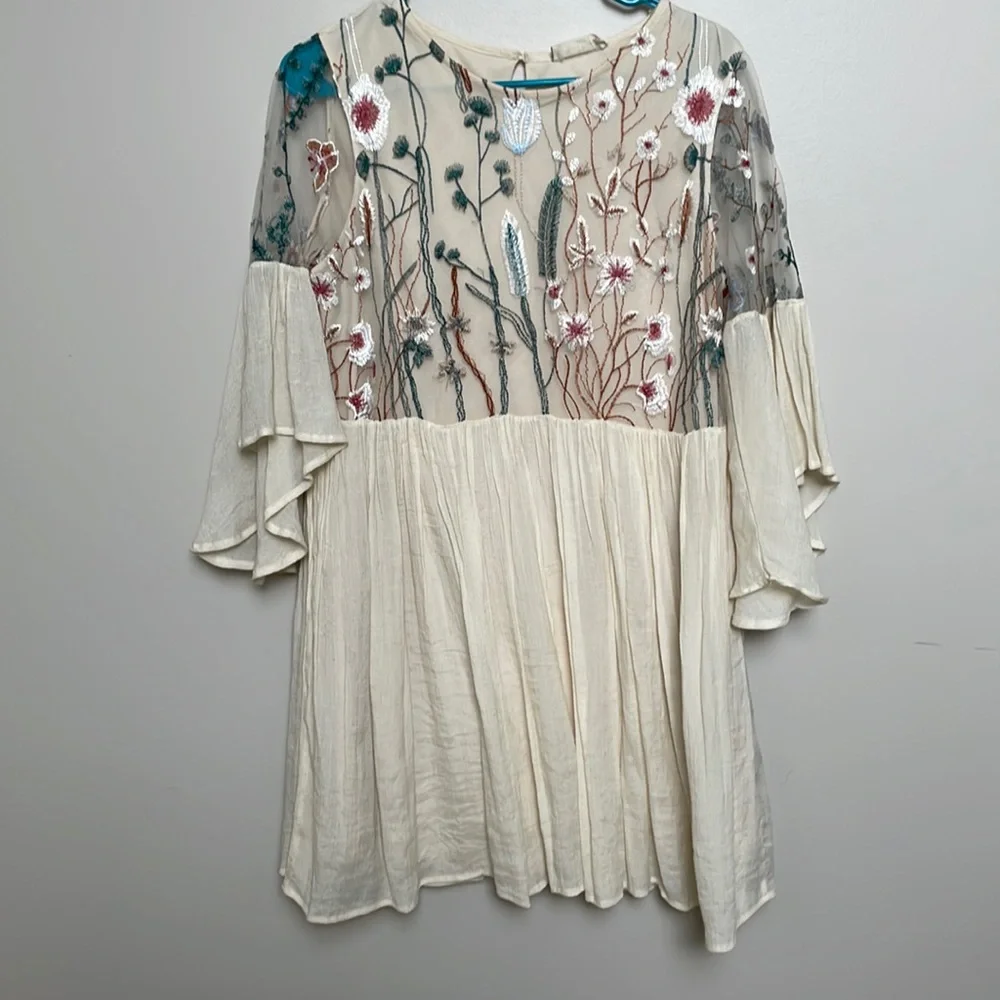 Altered State Dress Umgee Sheer Cream Dress Size S - Picture 4 of 8